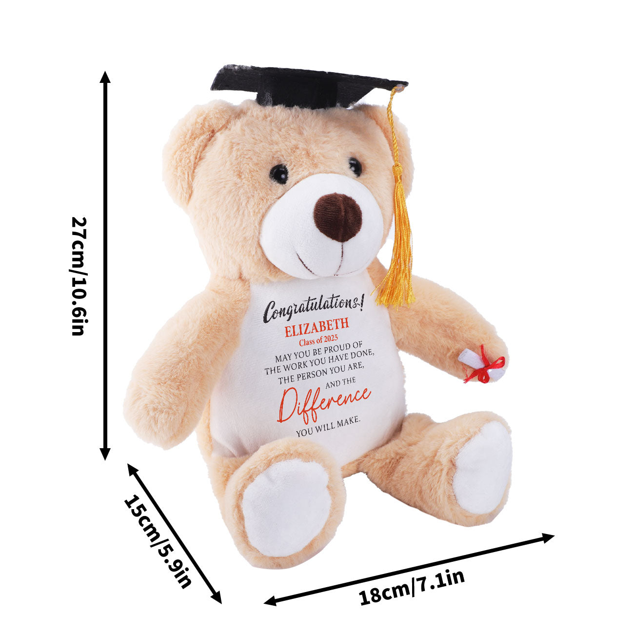 May You Be Proud Of The Work | Personalized Graduation Teddy Bear