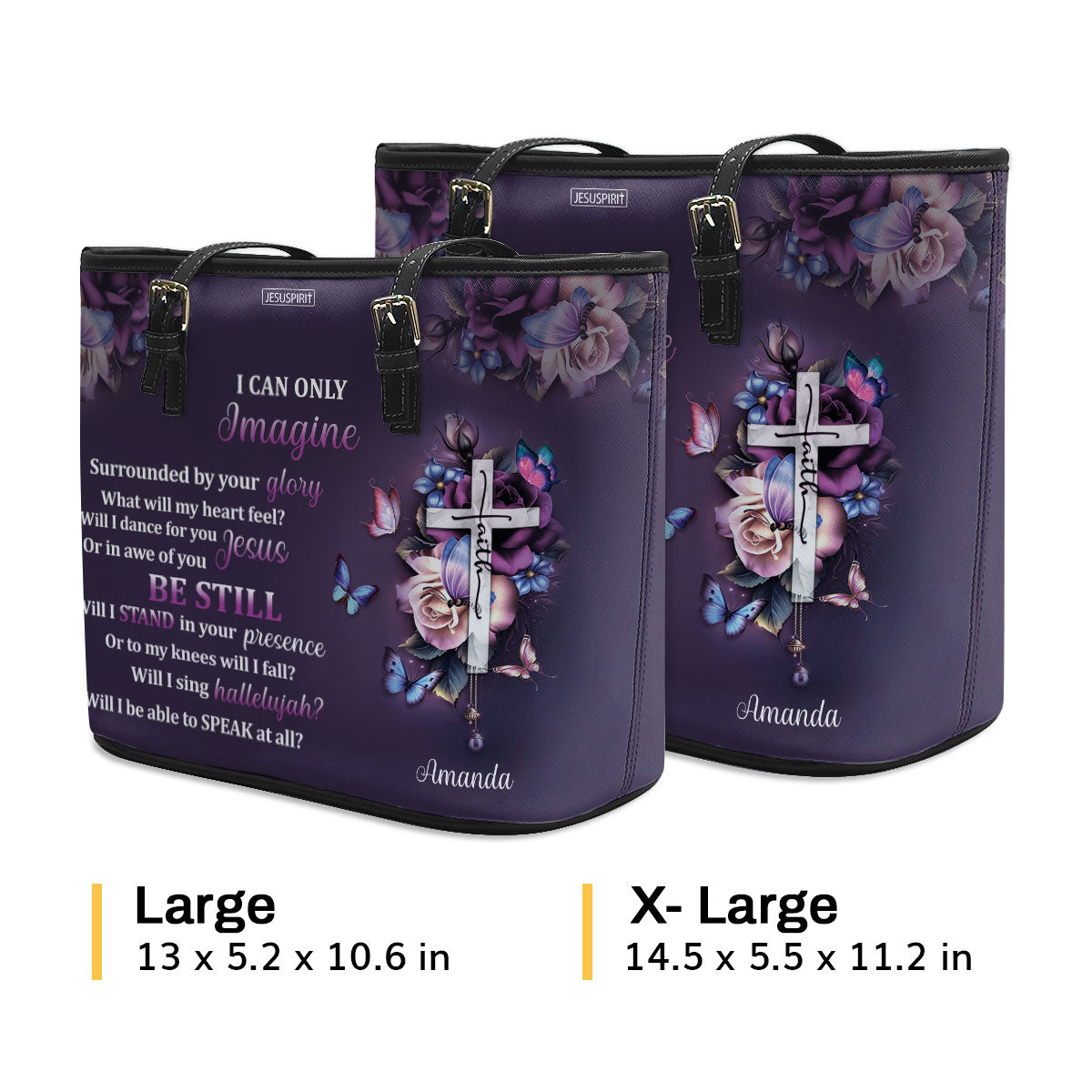 I Can Only Imagine - Special Personalized Cross Large Leather Tote Bag HH175B