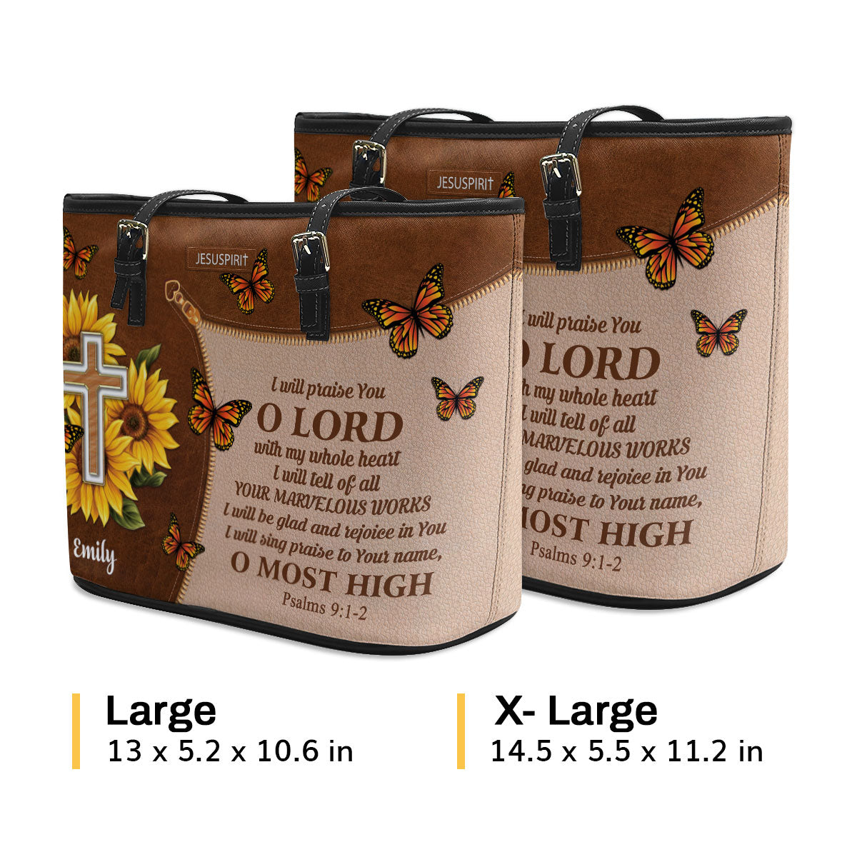 I Will Be Glad And Rejoice In You - Special Personalized Large Leather Tote Bag NUH297