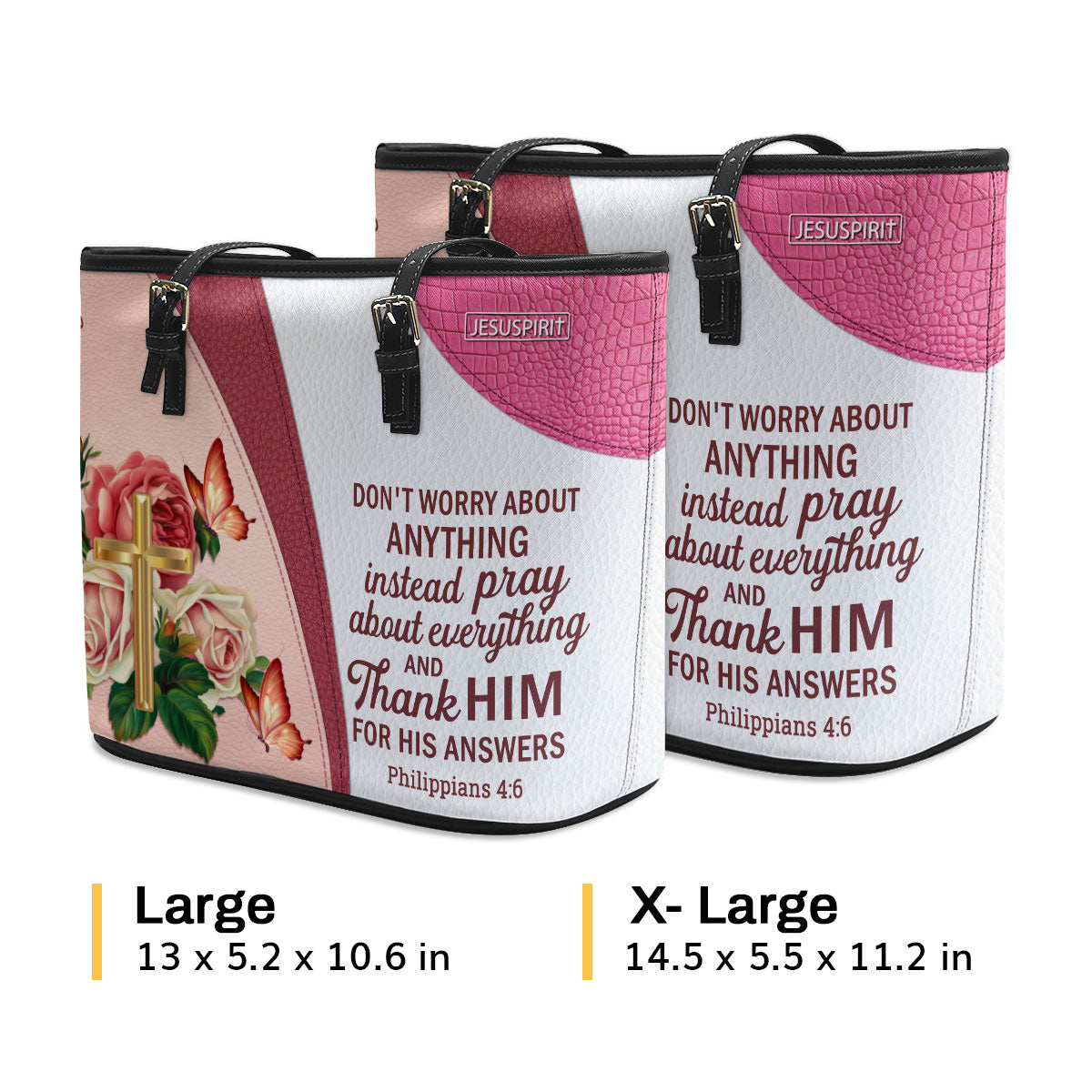 Don?t Worry About Anything - Adorable Personalized Large Leather Tote Bag NUH326