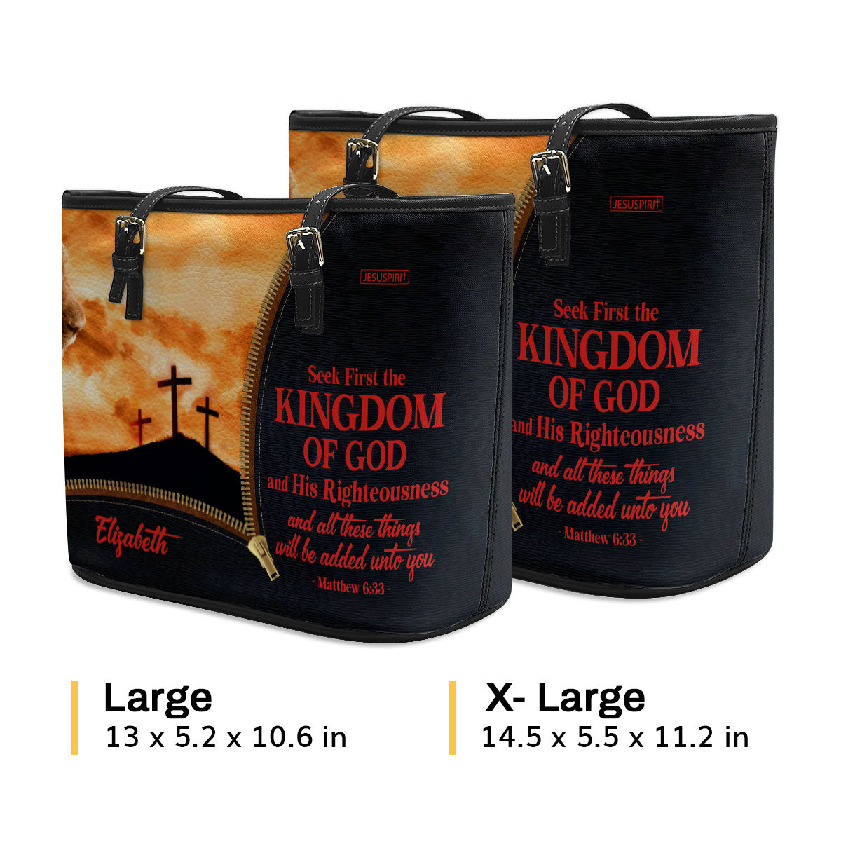 All These Things Will Be Added Unto You - Special Personalized Large Leather Tote Bag NUH486