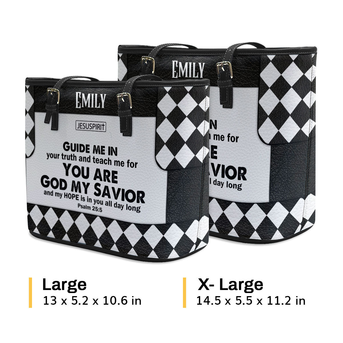 Guide Me In Your Truth - Personalized Large Leather Tote Bag NUHN302