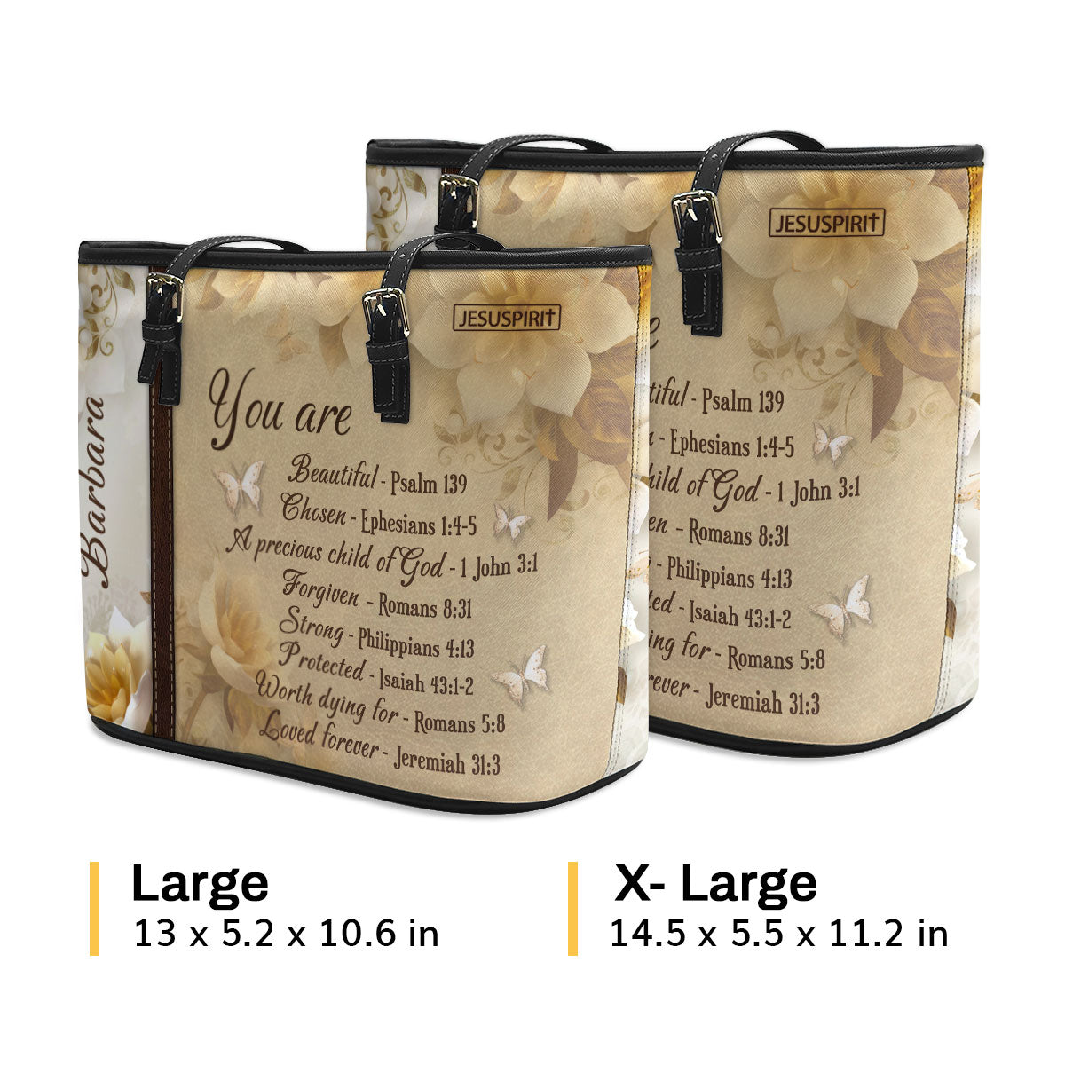 You Are Loved Forever - Personalized Large Leather Tote Bag NUHN353