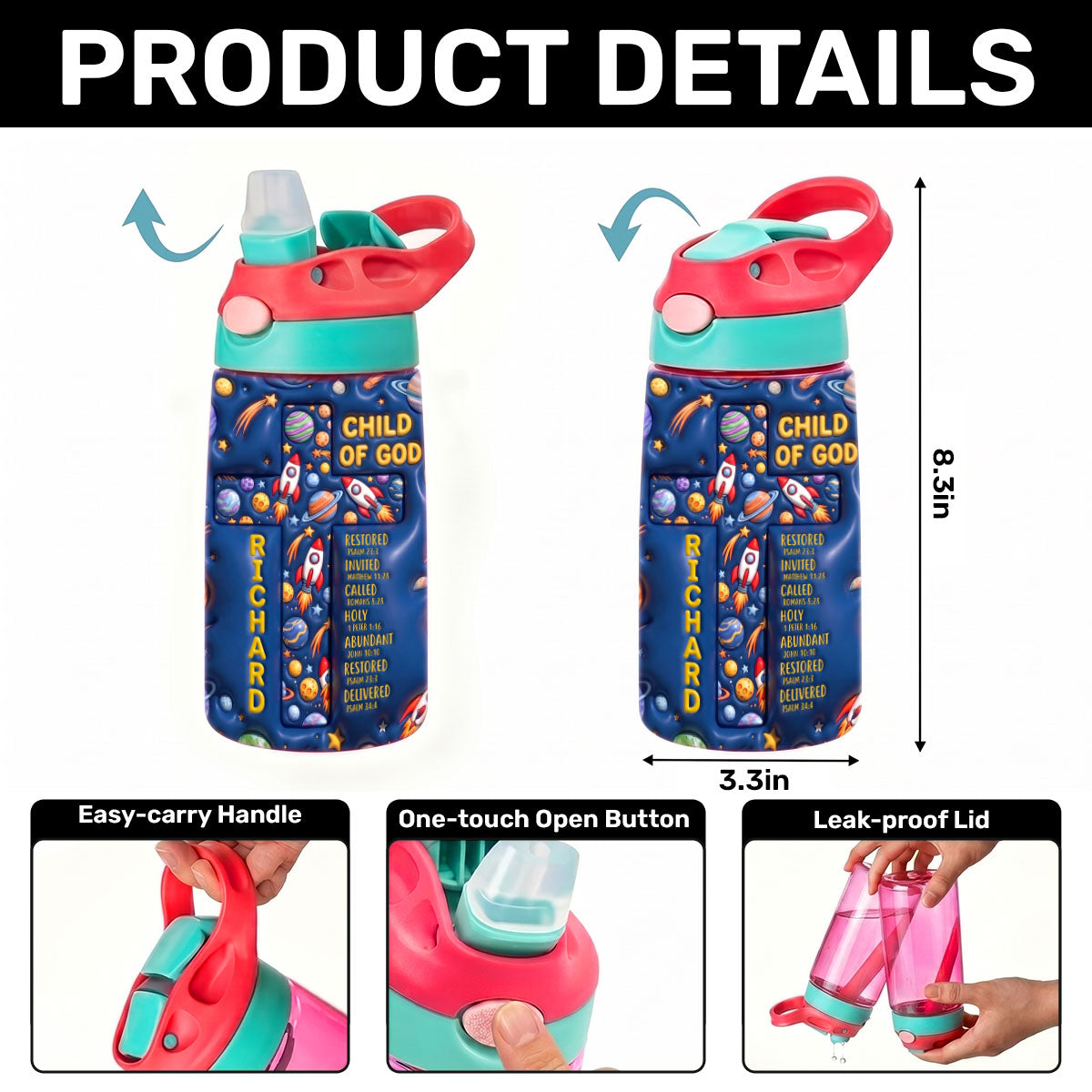 Child Of God | Personalized Kid Water Bottle
