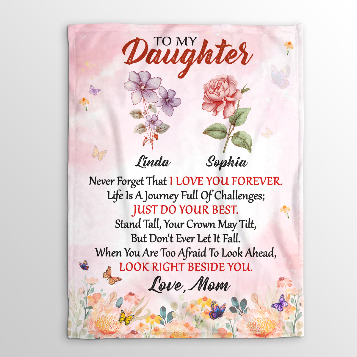 To My Daughter Never Forget That I Love You Forever | Personalized Fleece Blanket
