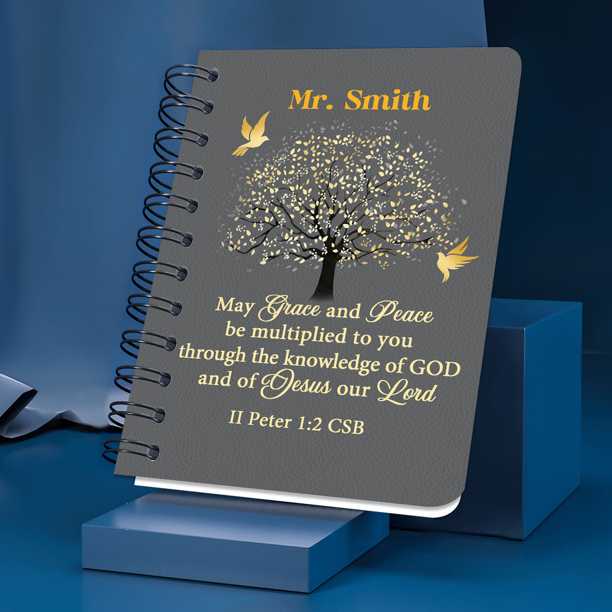 Jesuspirit | Religious Gift For Christian People | Grace And Peace | Personalized Spiral Journal SJNAM1003B