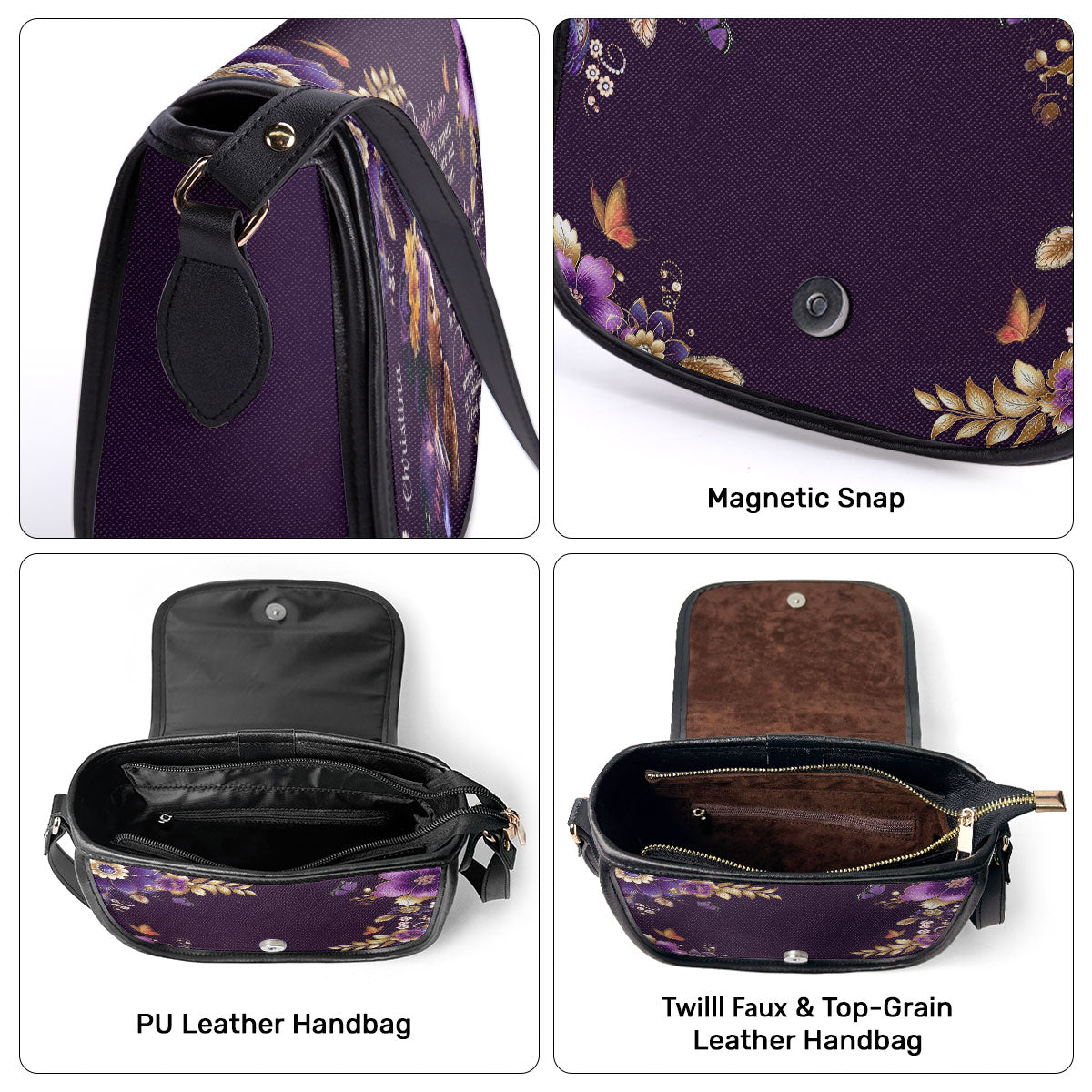 Blessed Is She - Personalized Leather Saddle Bag LHBM749