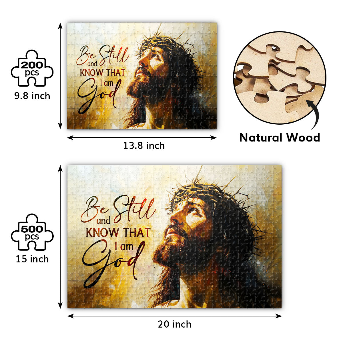 Be Still And Know That I Am God | Rectangle Jigsaw Puzzle JPHN204