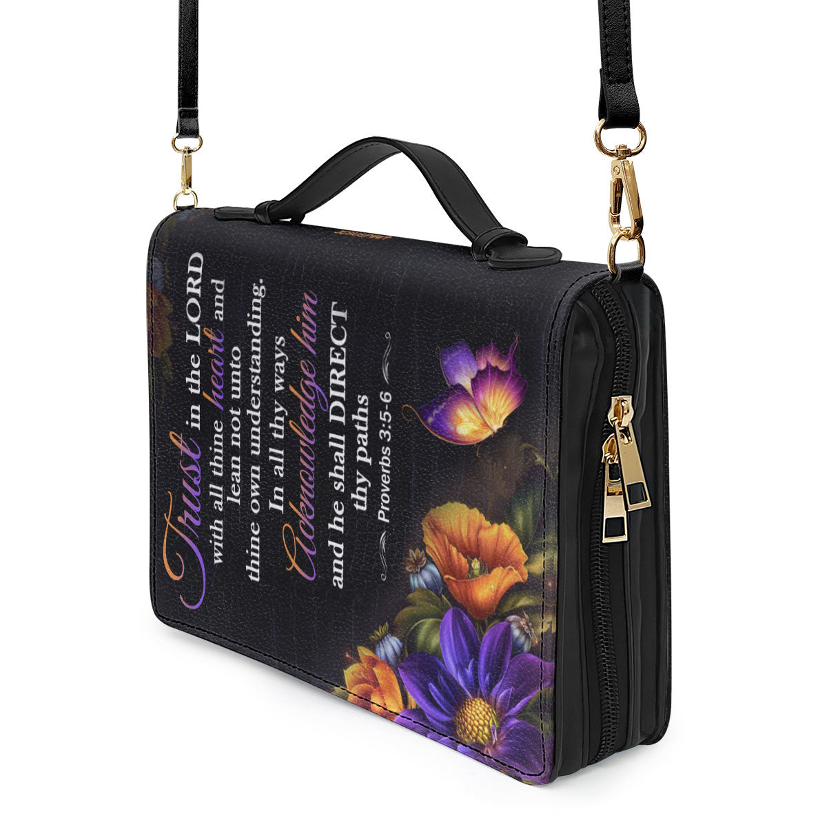 Jesuspirit | Trust In The Lord With All Your Heart | Proverbs 3:5-6 | Gift For Christians | Personalized Bible Cover BCH22