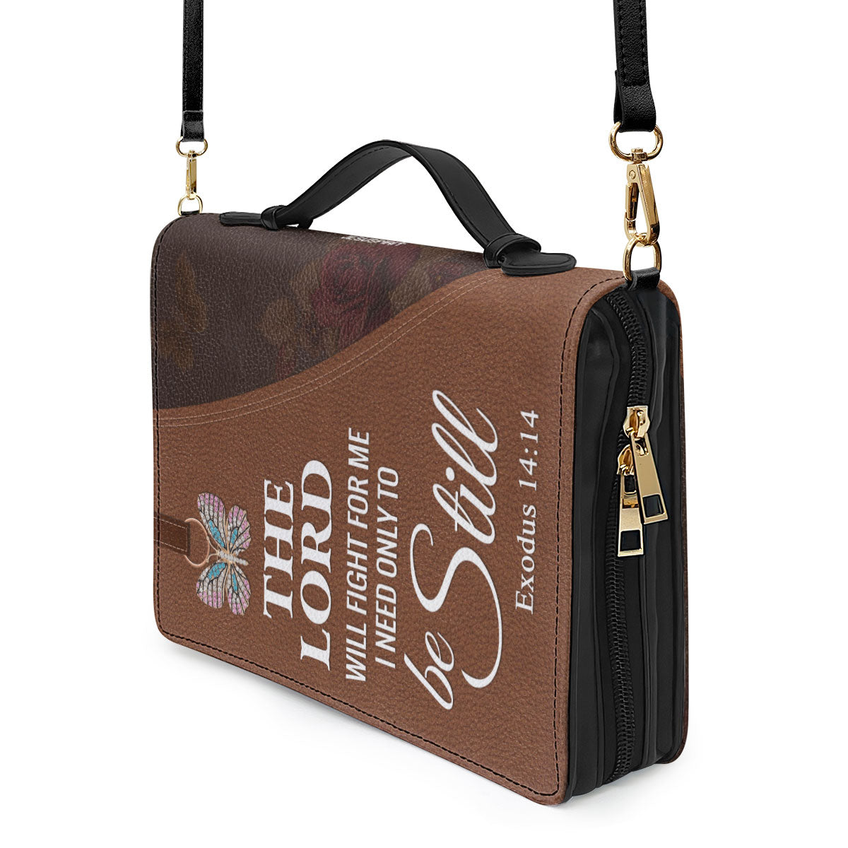 Jesuspirit Personalized Cross Bible Cover | The Lord Will Fight For Me Bible Case | Gift For Christian NUH298