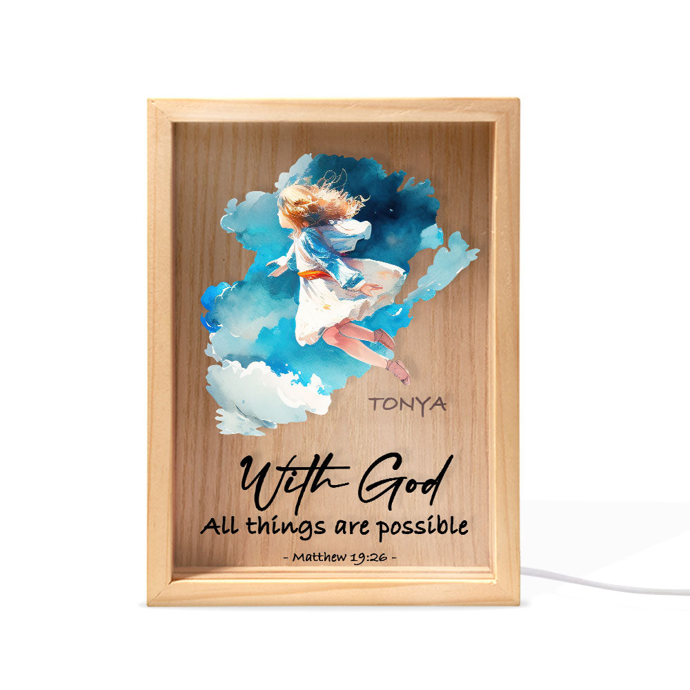 Jesuspirit Personalized Frame Light Box | With God All Things Are Possible FLBM08