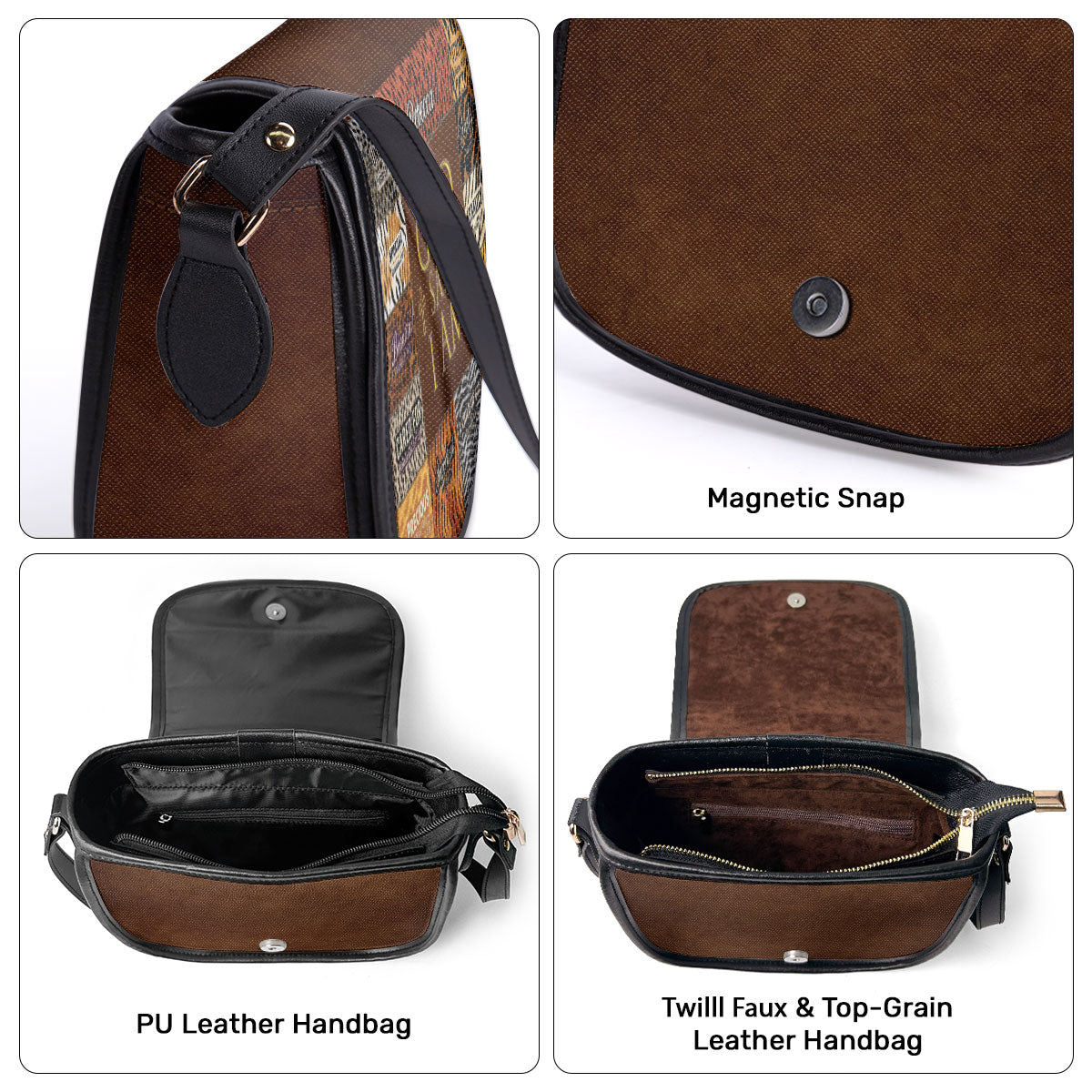 God Says I Am Unique - Personalized Leather Saddle Bag LHBM724