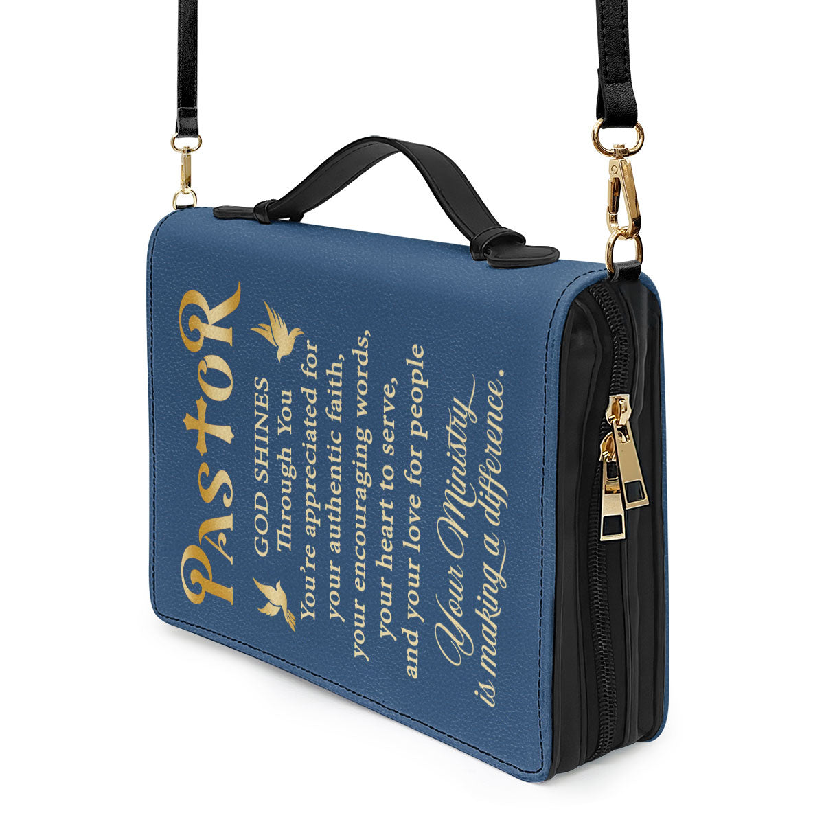 Jesuspirit | Grace And Peace | Personalized Zippered Bible Cover With Handle | Christian Inspirational Gifts For Pastor BCNAM1003A