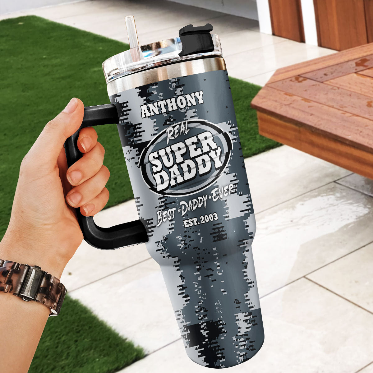 Real Super Dad | Personalized Stainless Steel Tumbler JSSSTT45