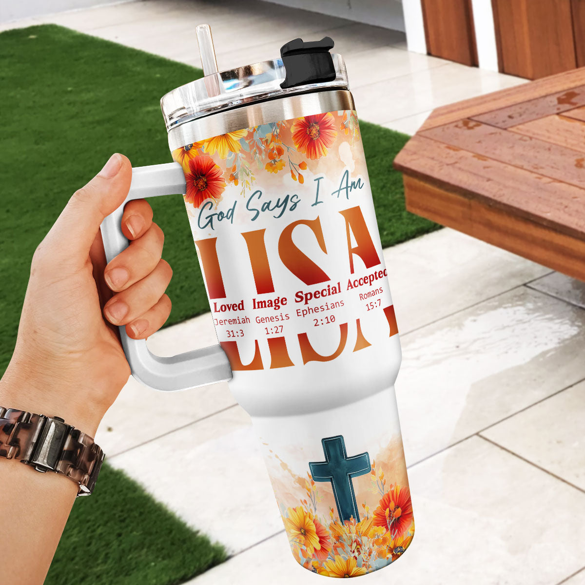 God Says I Am | Personalized Stainless Steel Tumbler JSSSTPT2785T