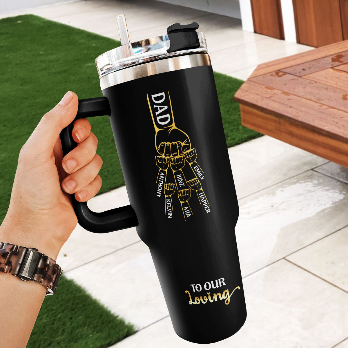 To My Loving Dad, Grandpa, Papa, Uncle | Personalized Stainless Steel Tumbler JSSSTPT2138L