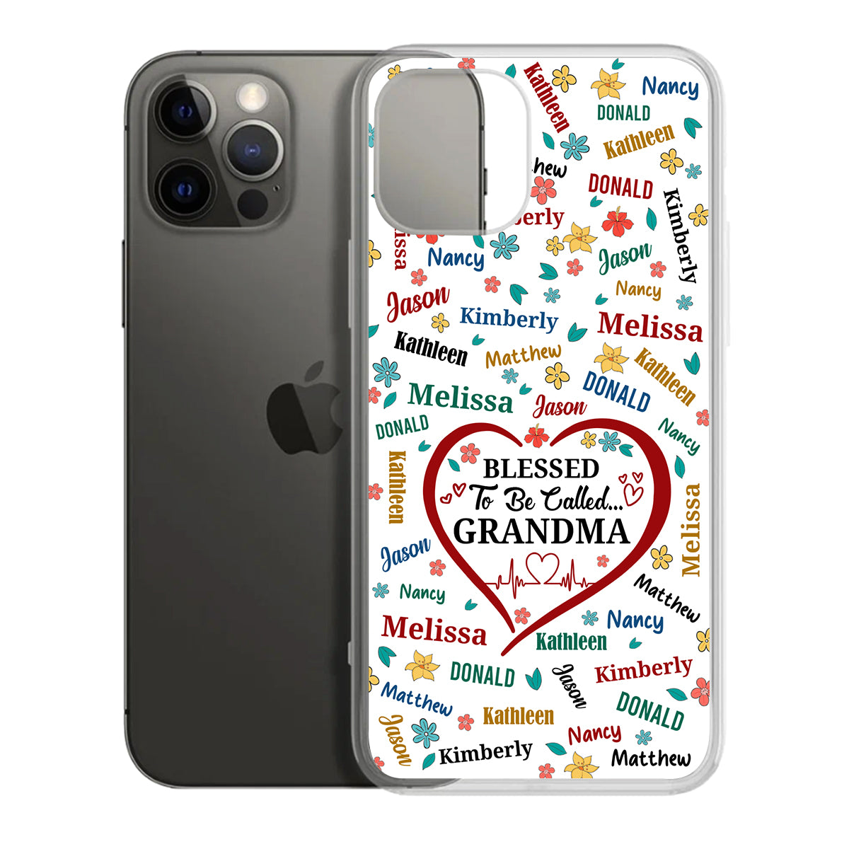 Blessed To Be Call Grandma | Personalized Clear Silicone Phone Case