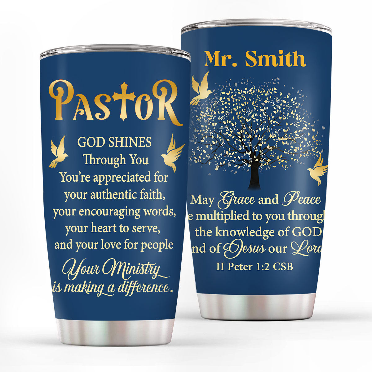 Jesuspirit | Christian Faith Gifts | Stainless Steel Tumbler | Grace And Peace SSTNAM1003A