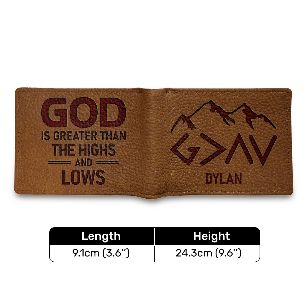 God Is Greater Than The Highs And Lows | Personalized Folded Wallet For Men JSLFWH863