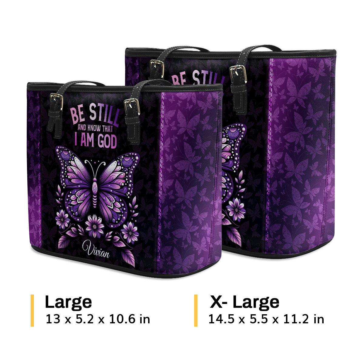 Be Still And Know That I Am God | Personalized Large Leather Tote Bag LLTBN684