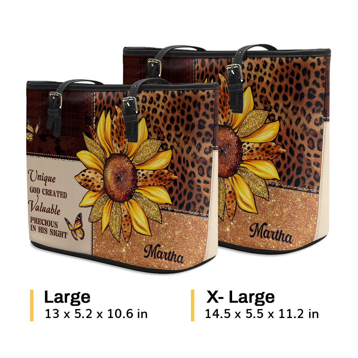 You Are Unique | Personalized Large Leather Tote Bag LLTBM760