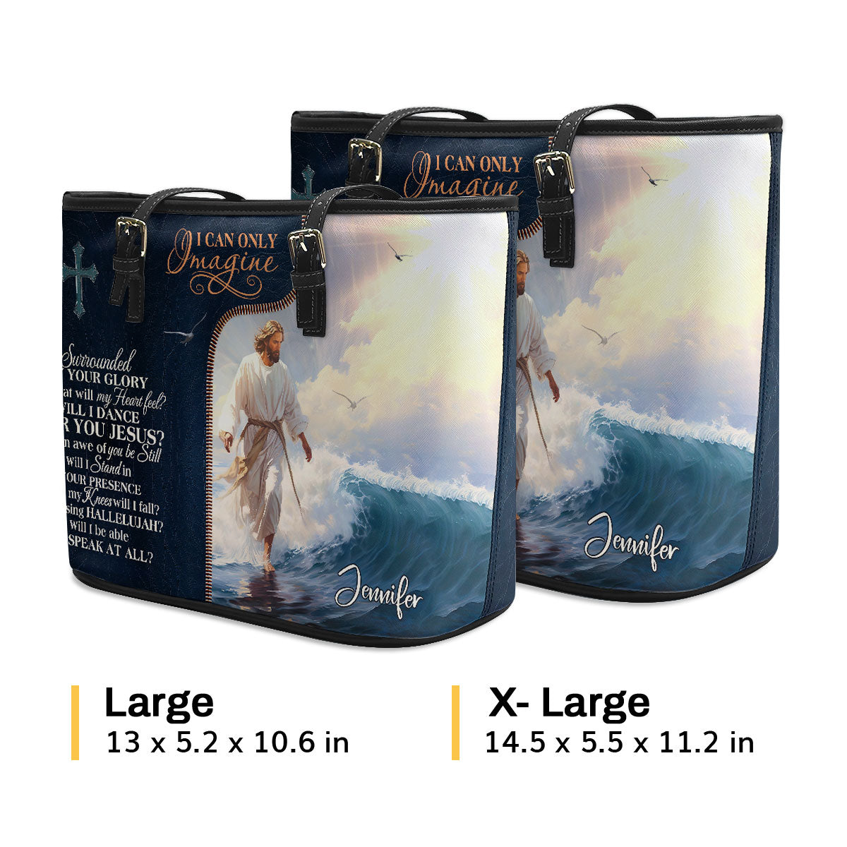 I Can Only Imagine | Personalized Large Leather Tote Bag LLTBM737