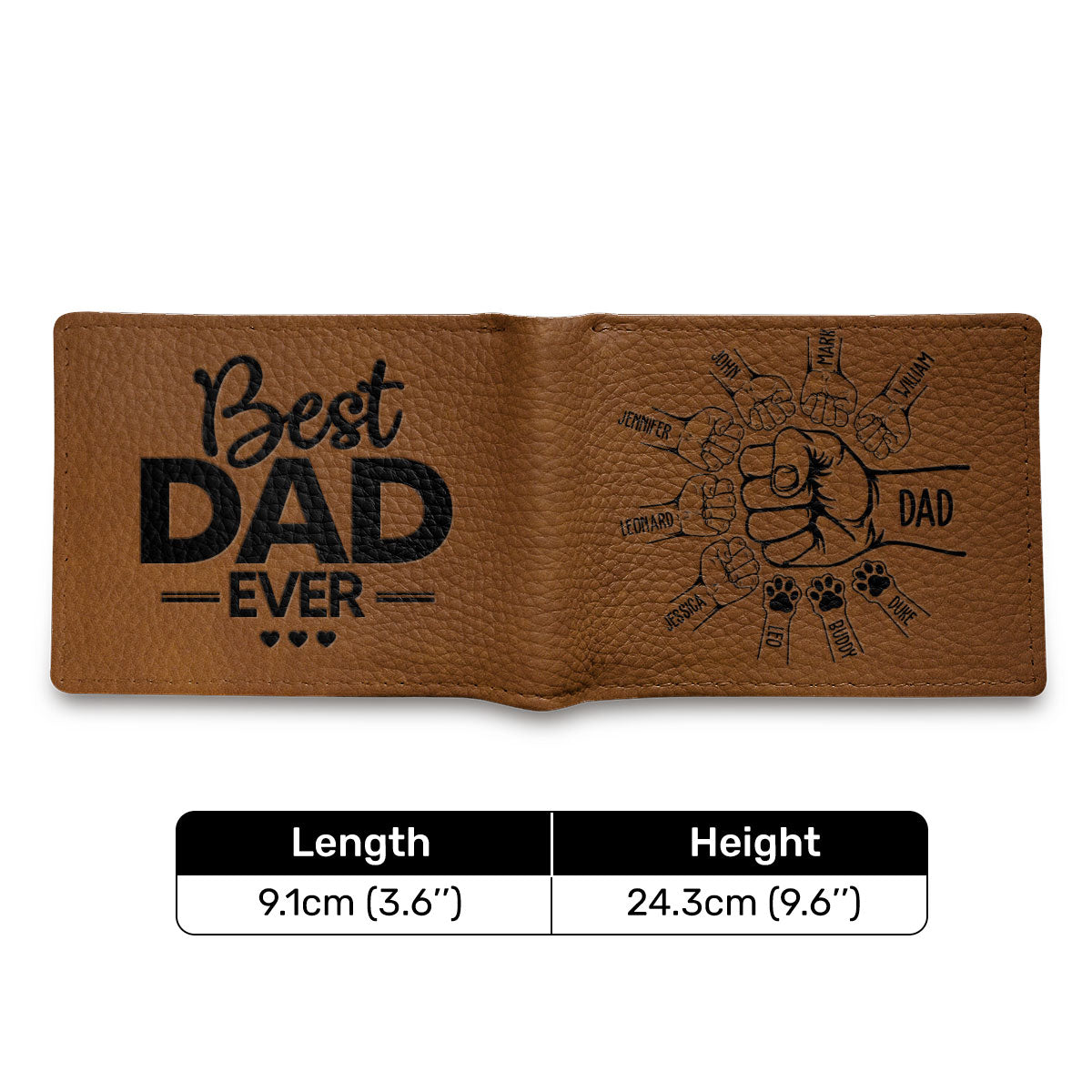 Best Dad Ever | Personalized Folded Wallet For Men JSLFWH860