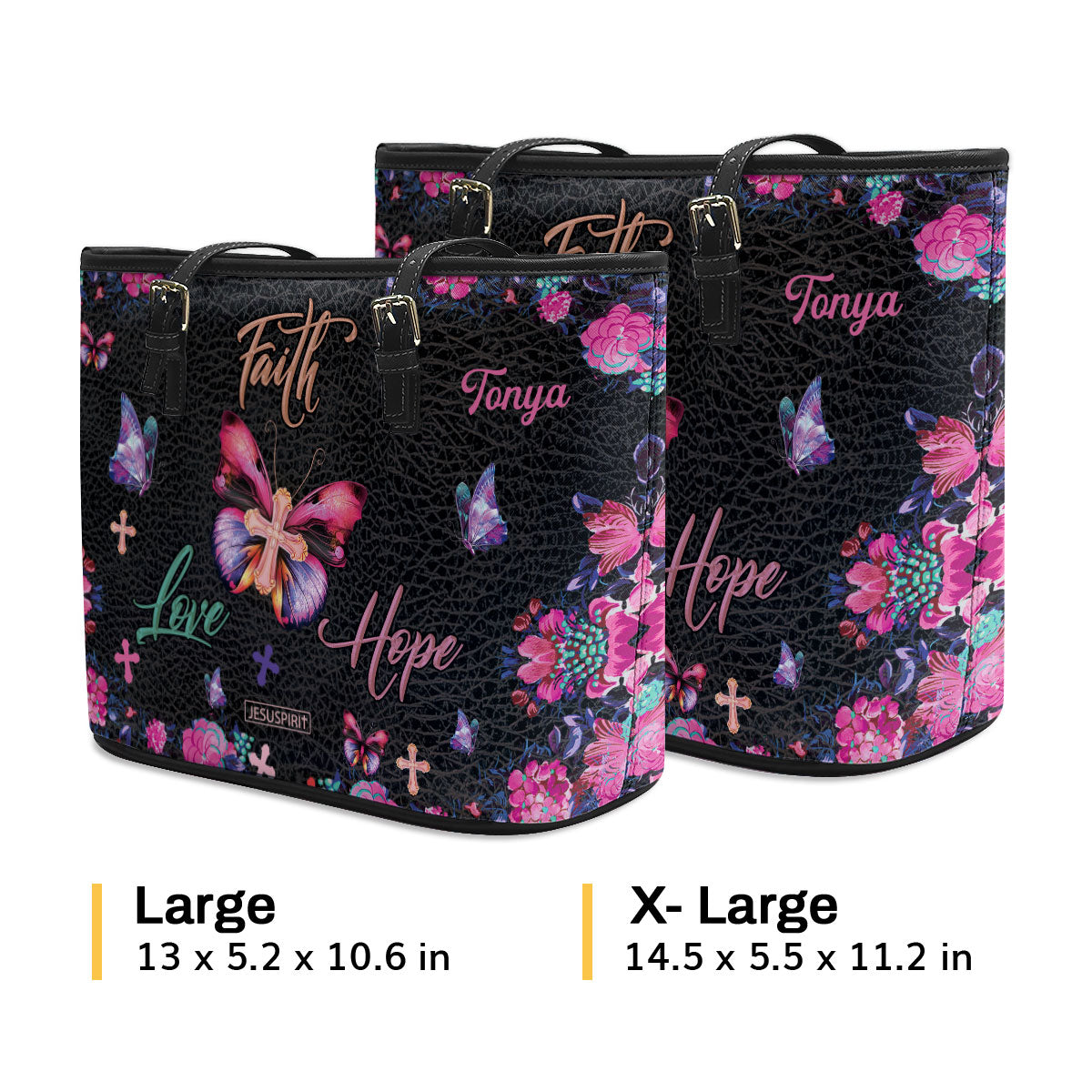 Faith, Hope, Love - Beautiful Large Leather Tote Bag AM233