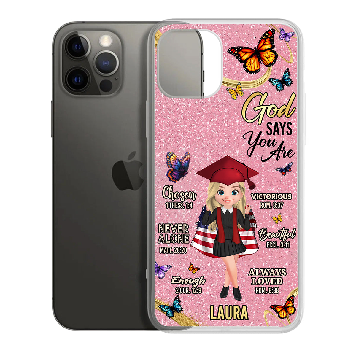 God Says You Are | Personalized Clear Silicone Phone Case