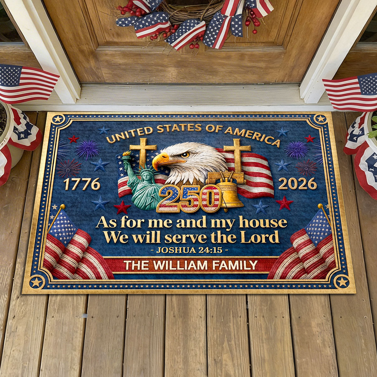 As For Me And My House We Will Serve The Lord | Personalized Doormat