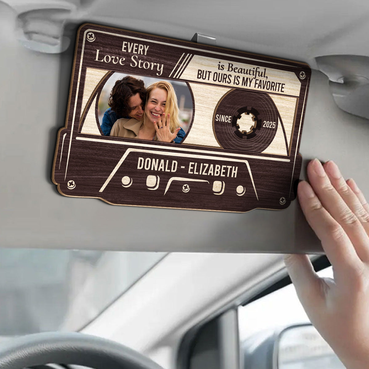 Every Love Story Is Beautiful, But Ours Is My Favorite | Personalized Car Visor Clip