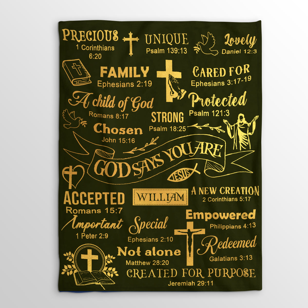 God Says You Are | Personalized Fleece Blanket