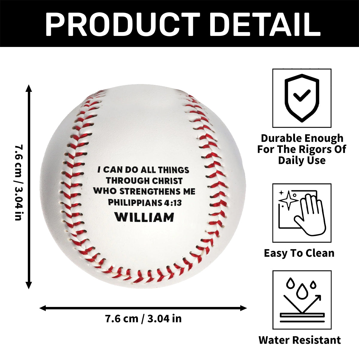 I Can Do All Things Through Christ | Personalized Baseball Ball