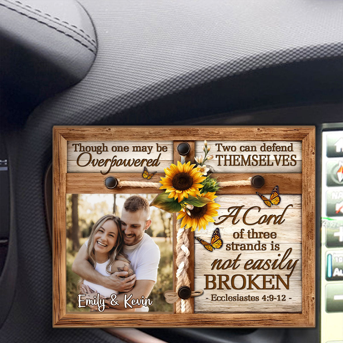 A Cord Of Three Strands Is Not Easily Broken Custom Photo | Personalized Car Visor Clip