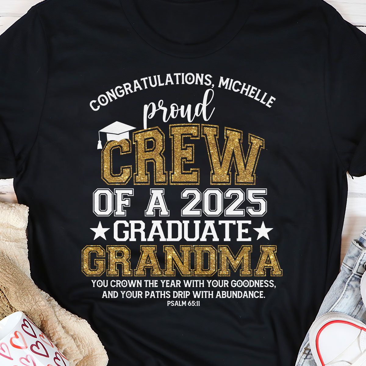 Proud Crew Of A 2025 Graduate | Personalized 2D Unisex T-shirt