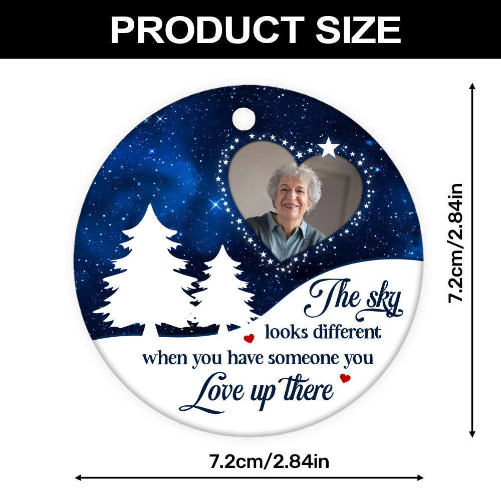The Sky Looks Different | Personalized Round Shaped Ceramic Ornament JSRSCOHLL2760TA