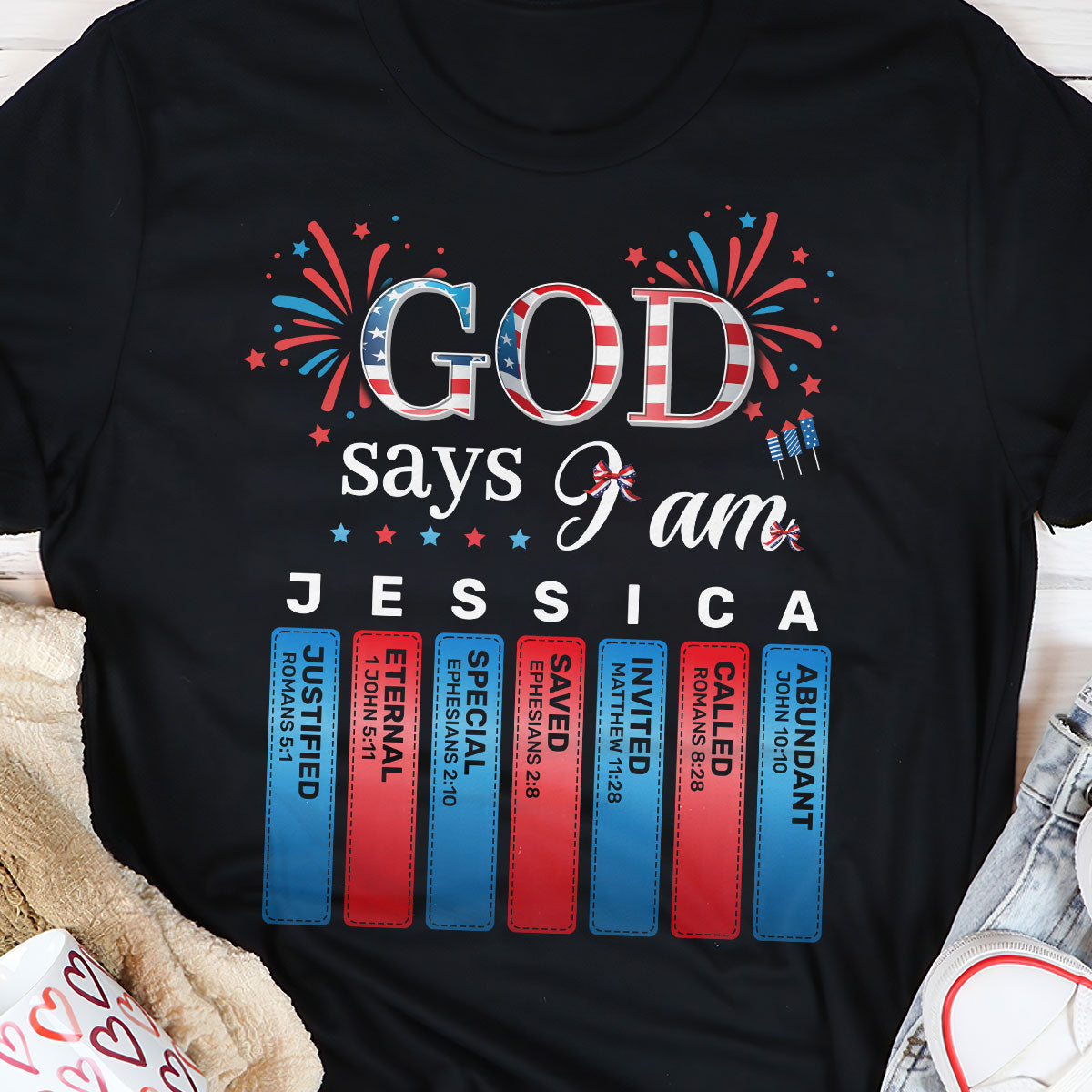 God Says I Am | Personalized 2D Unisex T-shirt