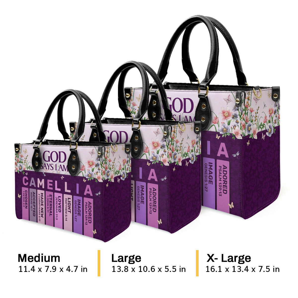 God Says I Am | Personalized Leather Handbag