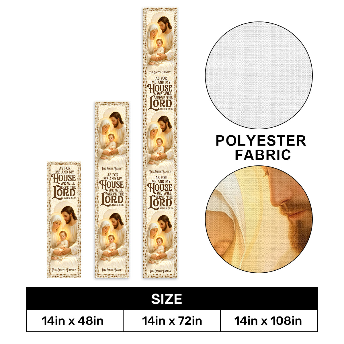 As For Me And My House We Will Serve The Lord | Personalized Table Runner