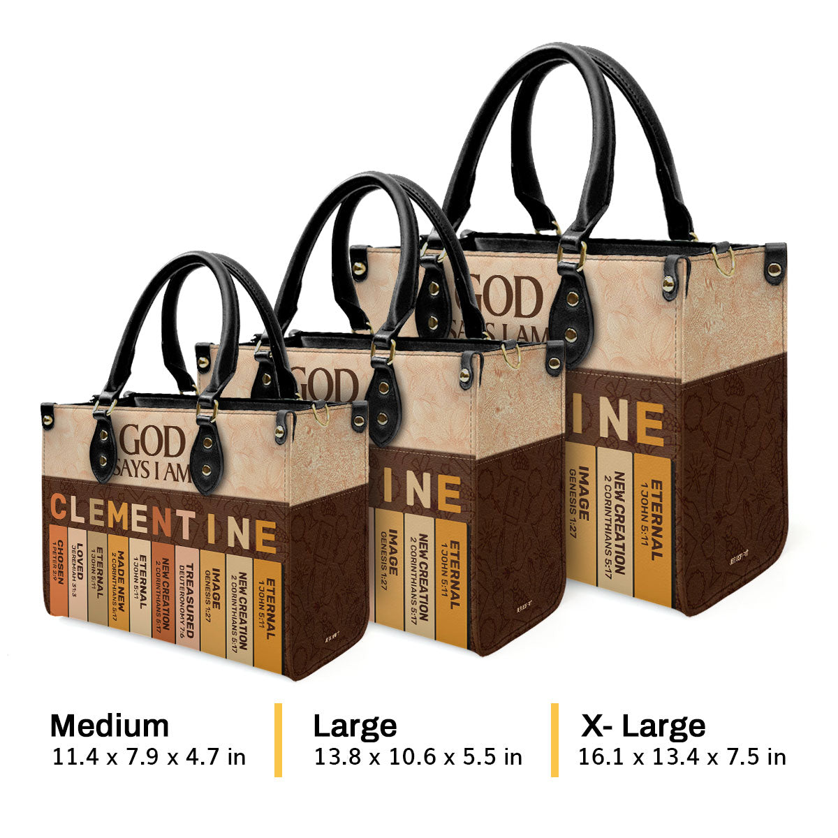 God Says I Am | Personalized Leather Handbag JSLHBPH847D