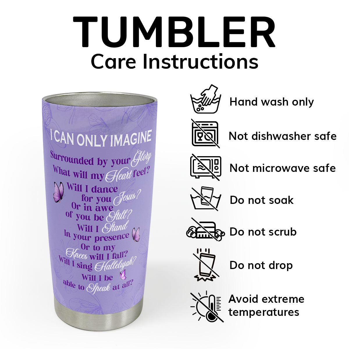 I Can Only Imagine | Personalized Stainless Steel Tumbler