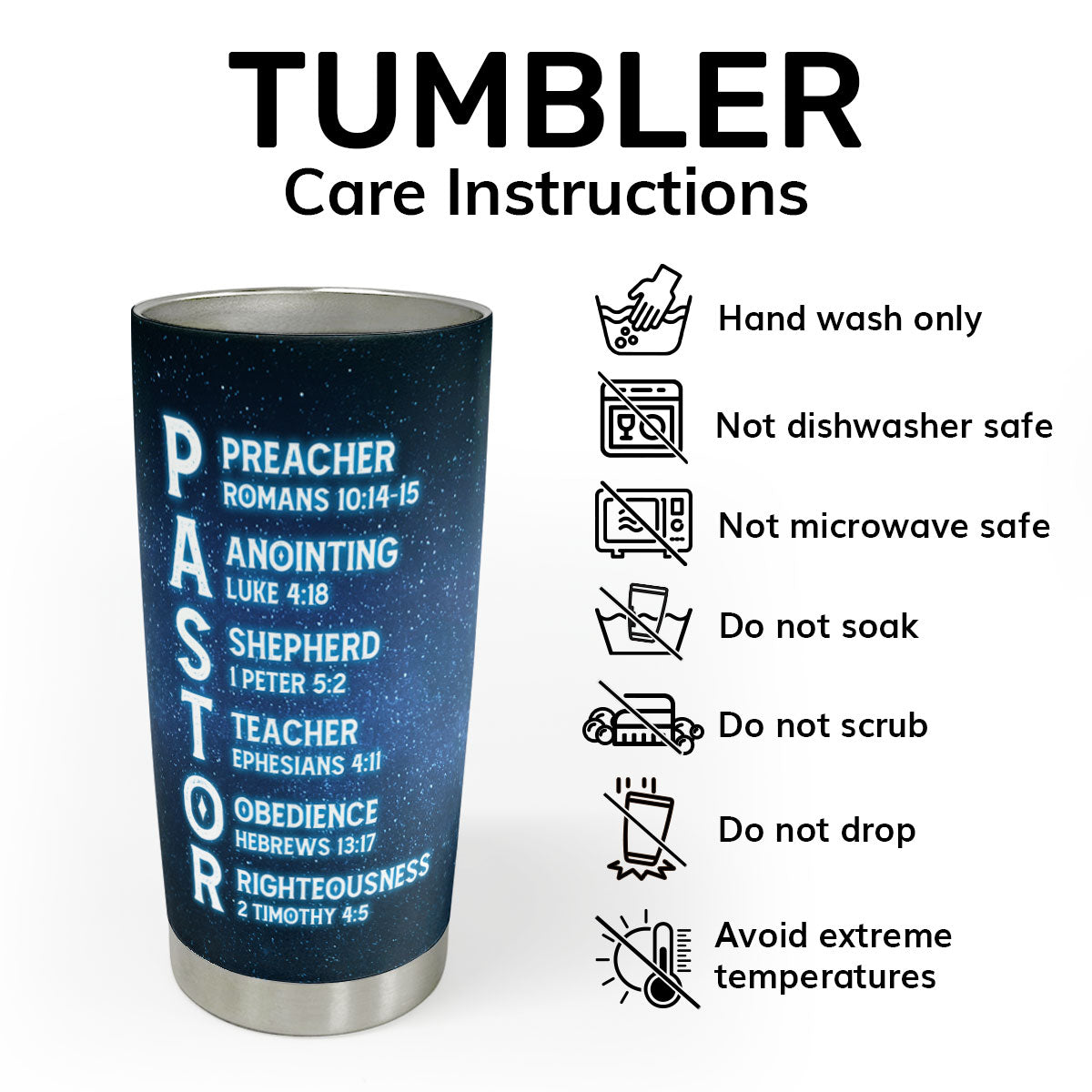 Pastor Man Of God | Personalized Stainless Steel Tumbler