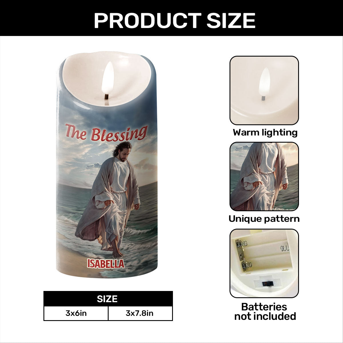 The Blessing | Personalized Flameless LED Candle