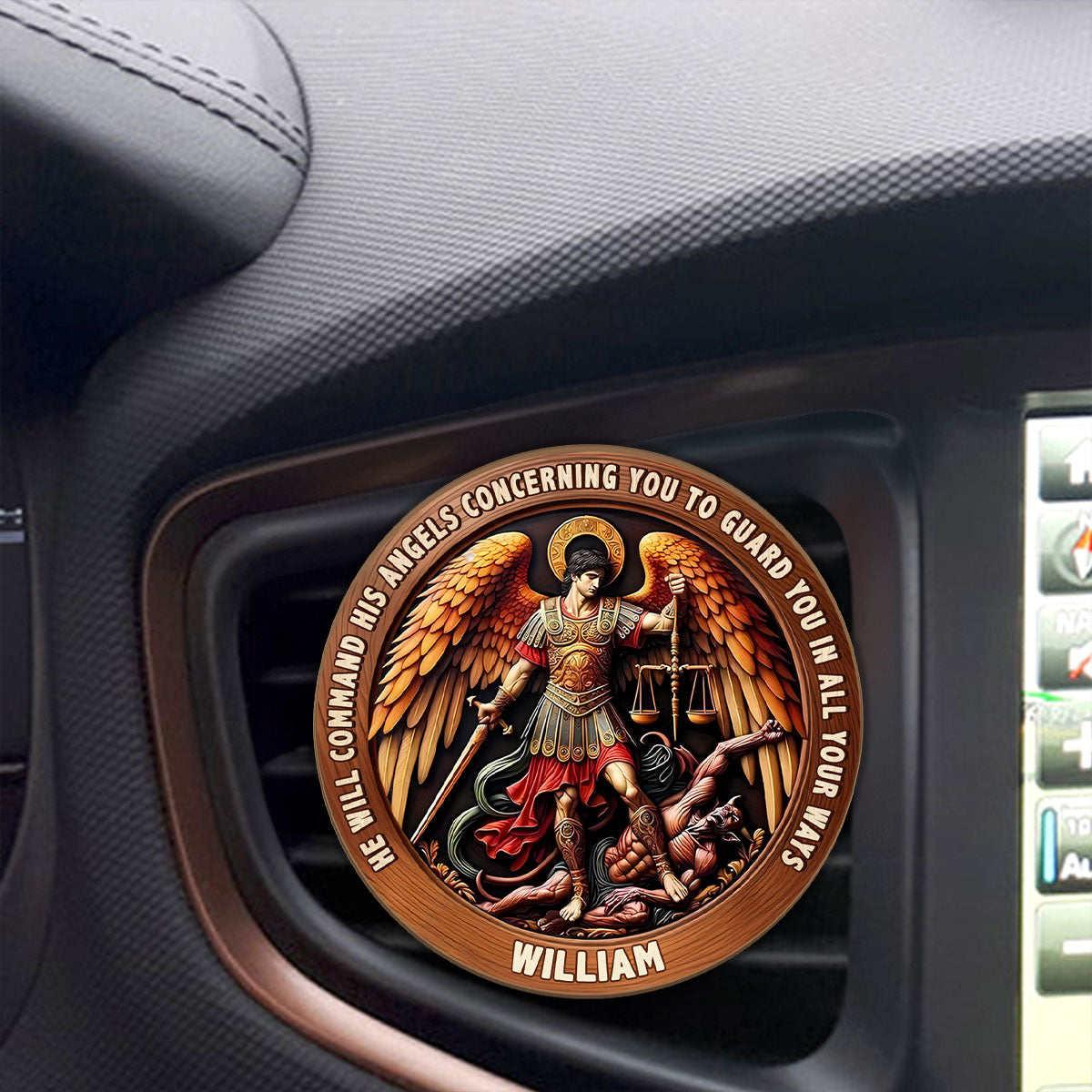 He Will Command His Angels Concerning You To Guard You In All Your Ways | Personalized Car Visor Clip
