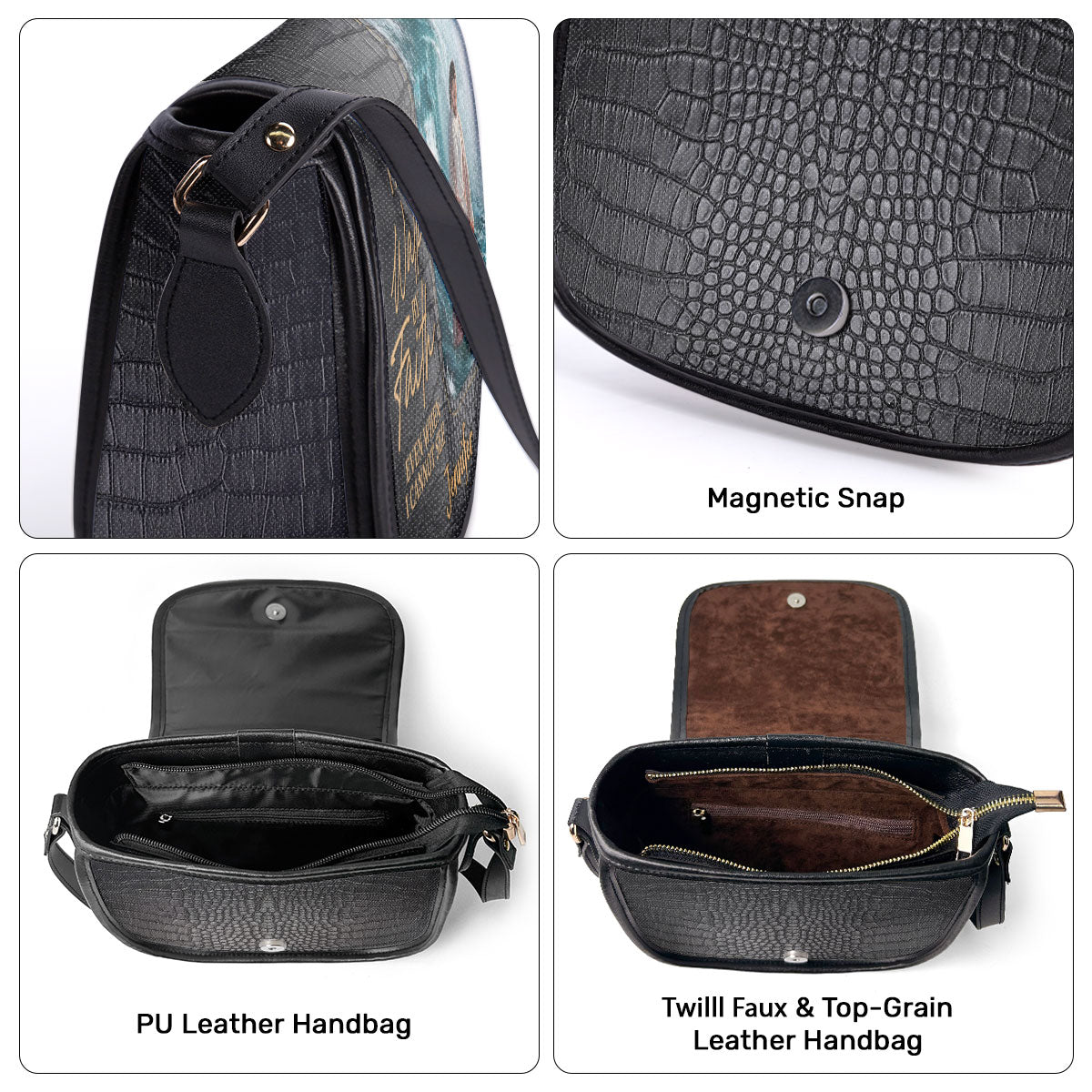 Walk By Faith - Personalized Leather Saddle Bag NUH262