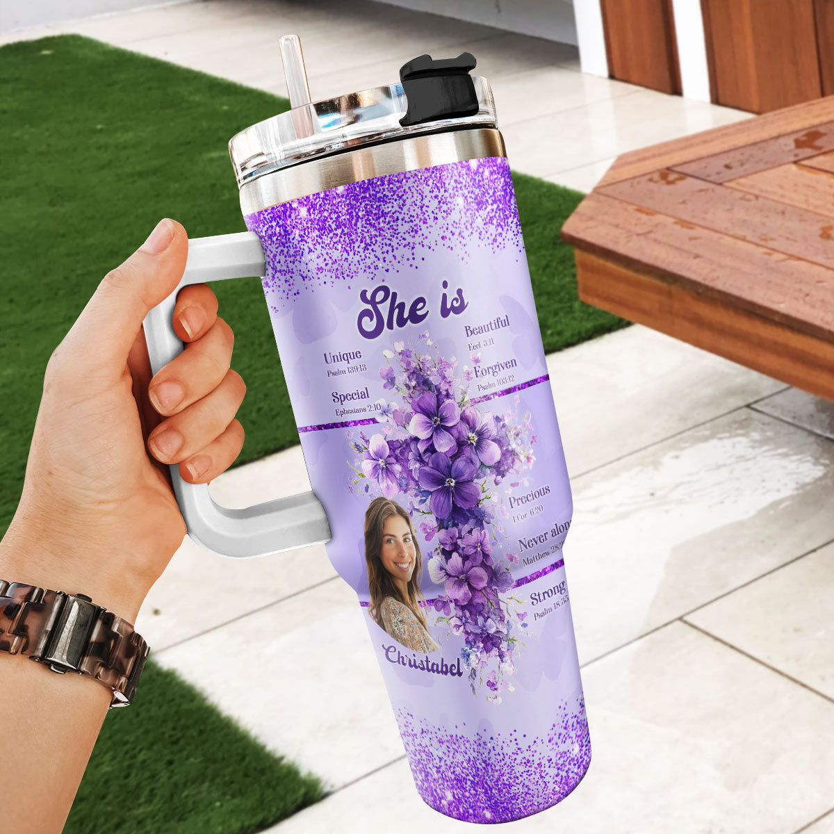 Blessed Is She | Personalized Stainless Steel Tumbler JSSSTPN2399D