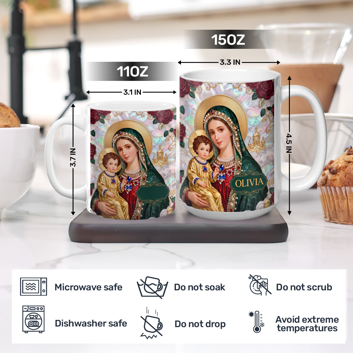 Our Lady Of Grace And Child | Personalized Ceramic Coffee Mug