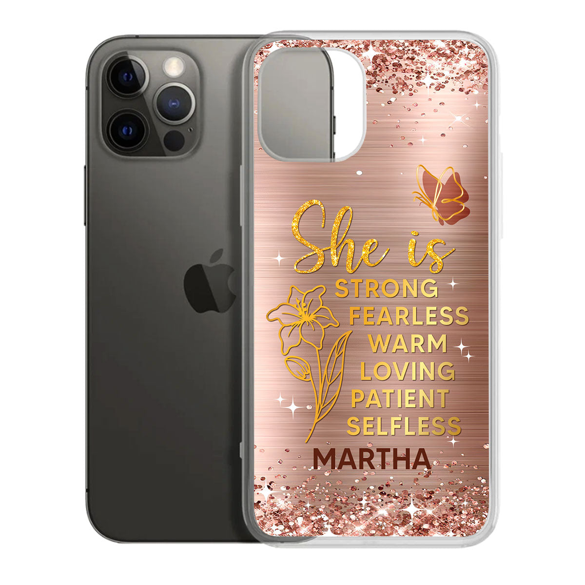 She Is Mom | Personalized Clear Silicone Phone Case