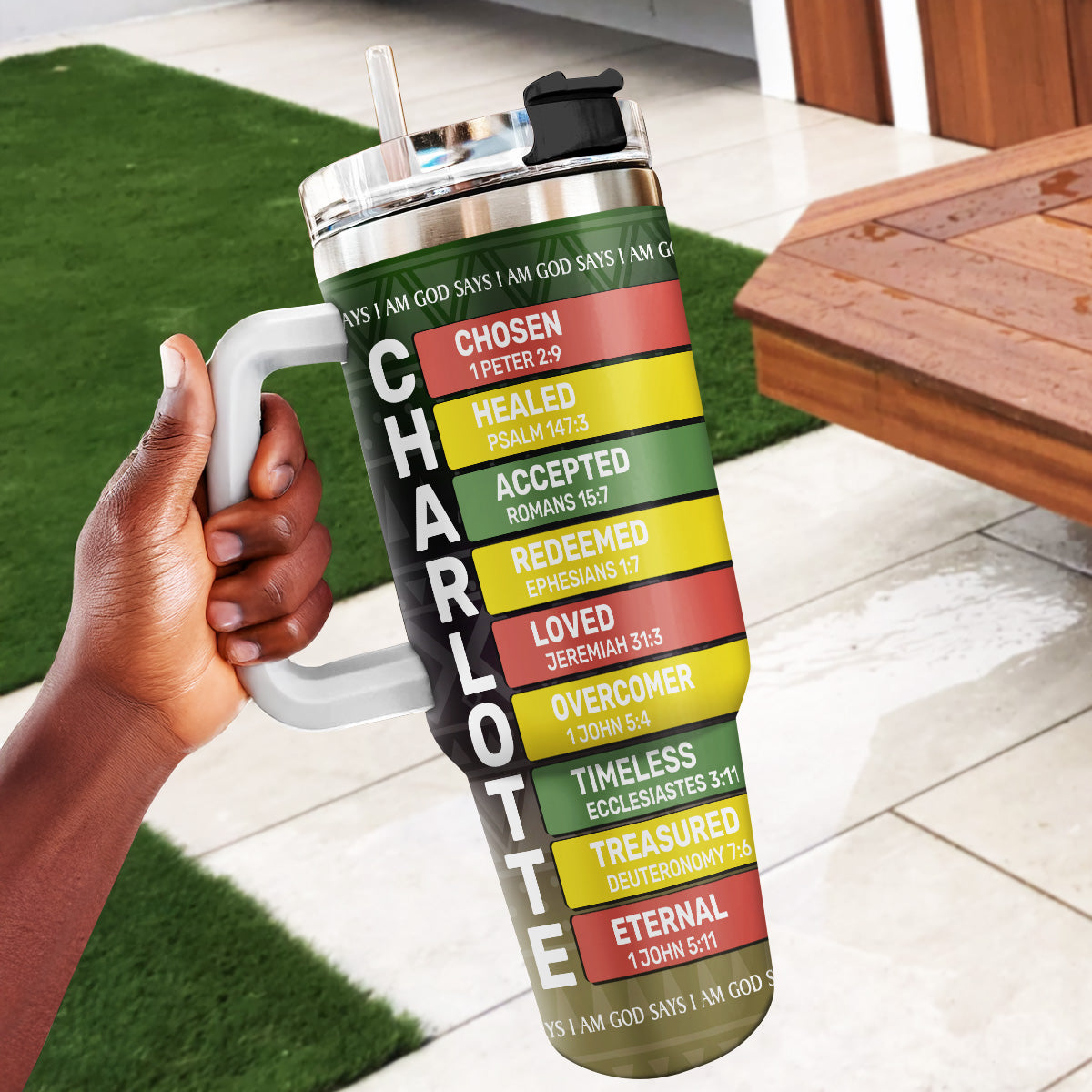 God Says I Am | Personalized Stainless Steel Tumbler