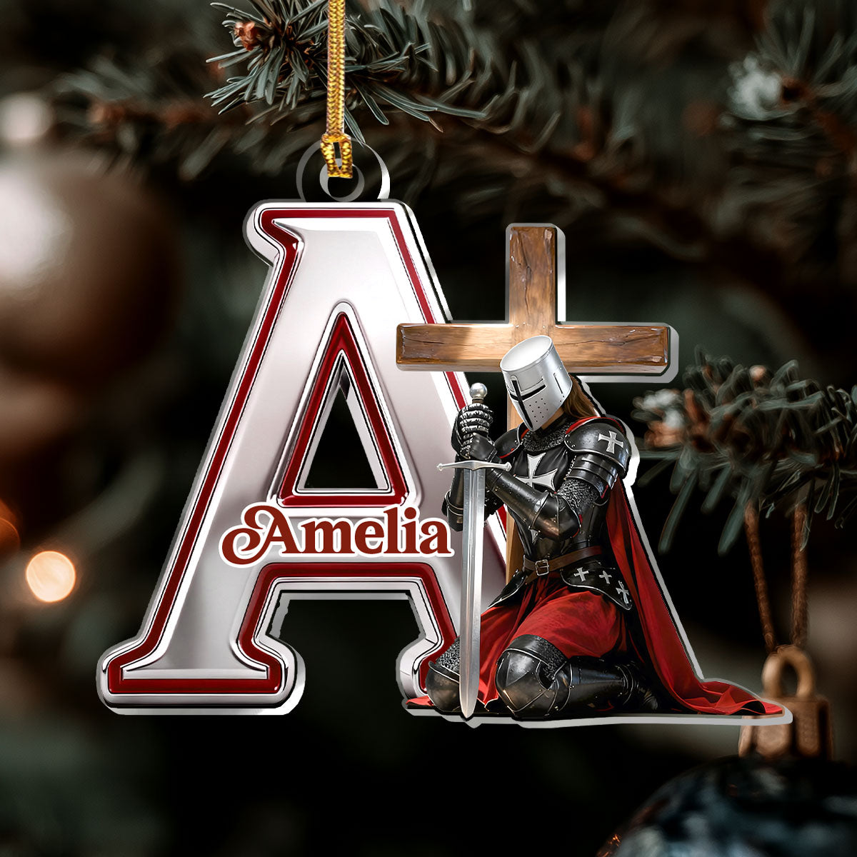 Knight Of God | Personalized 1-Layer Acrylic Ornament
